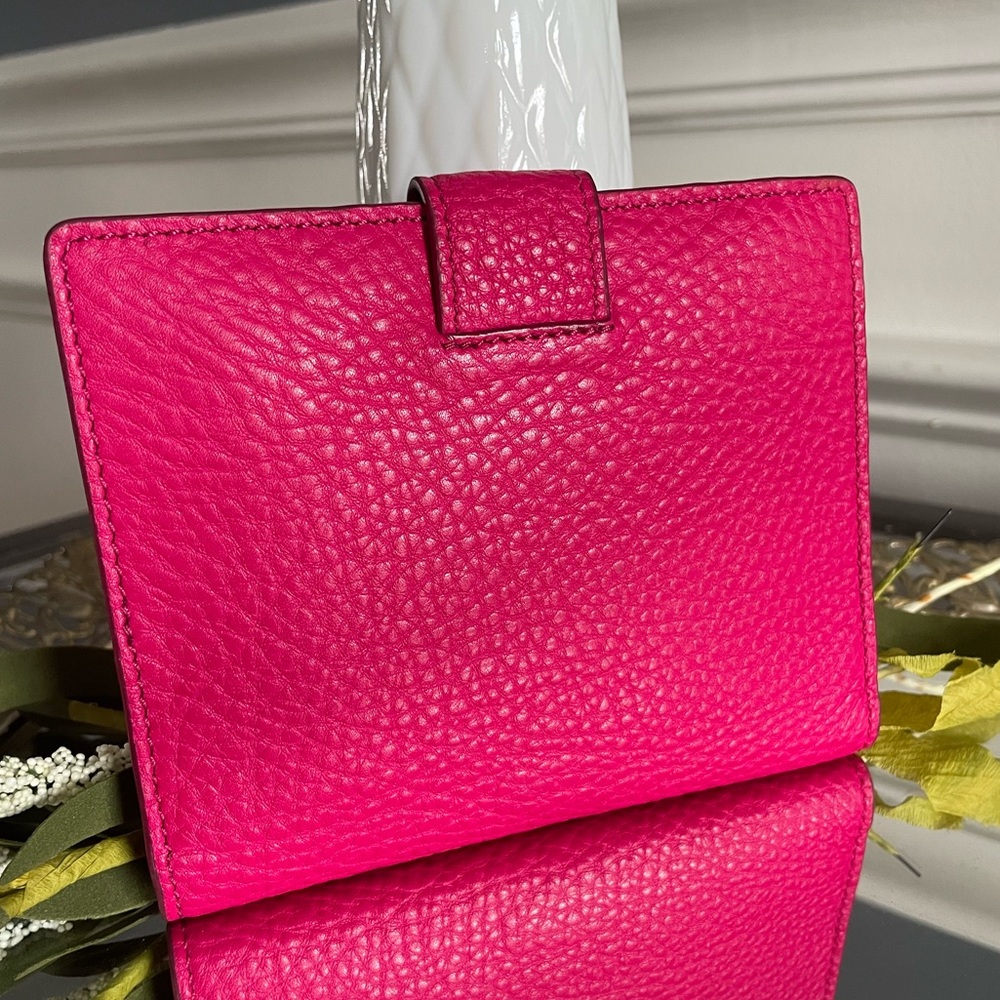 Tory Burch French Fold Travel Wallet- Hot Pink - Picture 4 of 8